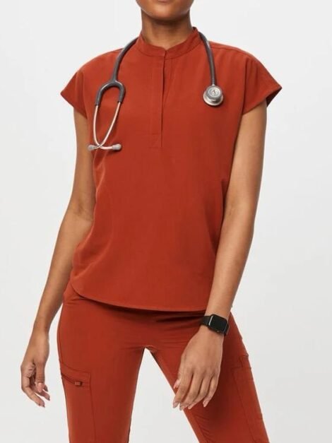 Grace Collar Oversized Scrub Top and High Waisted Jogger Pants