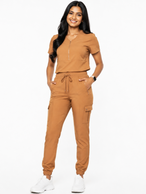 Pocket stylish health care scrub joggers nursing set 